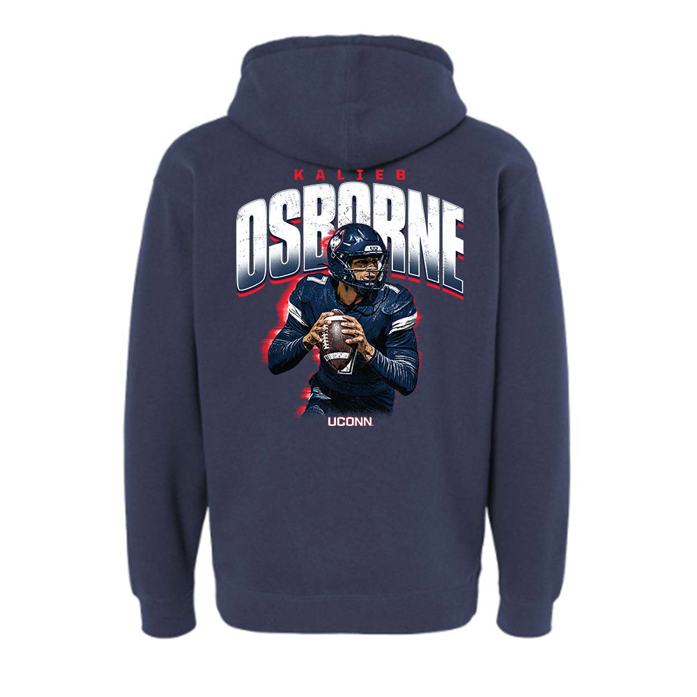 UConn - NCAA Football : Kalieb Osborne - Collage Hooded Pullover Sweatshirt-1