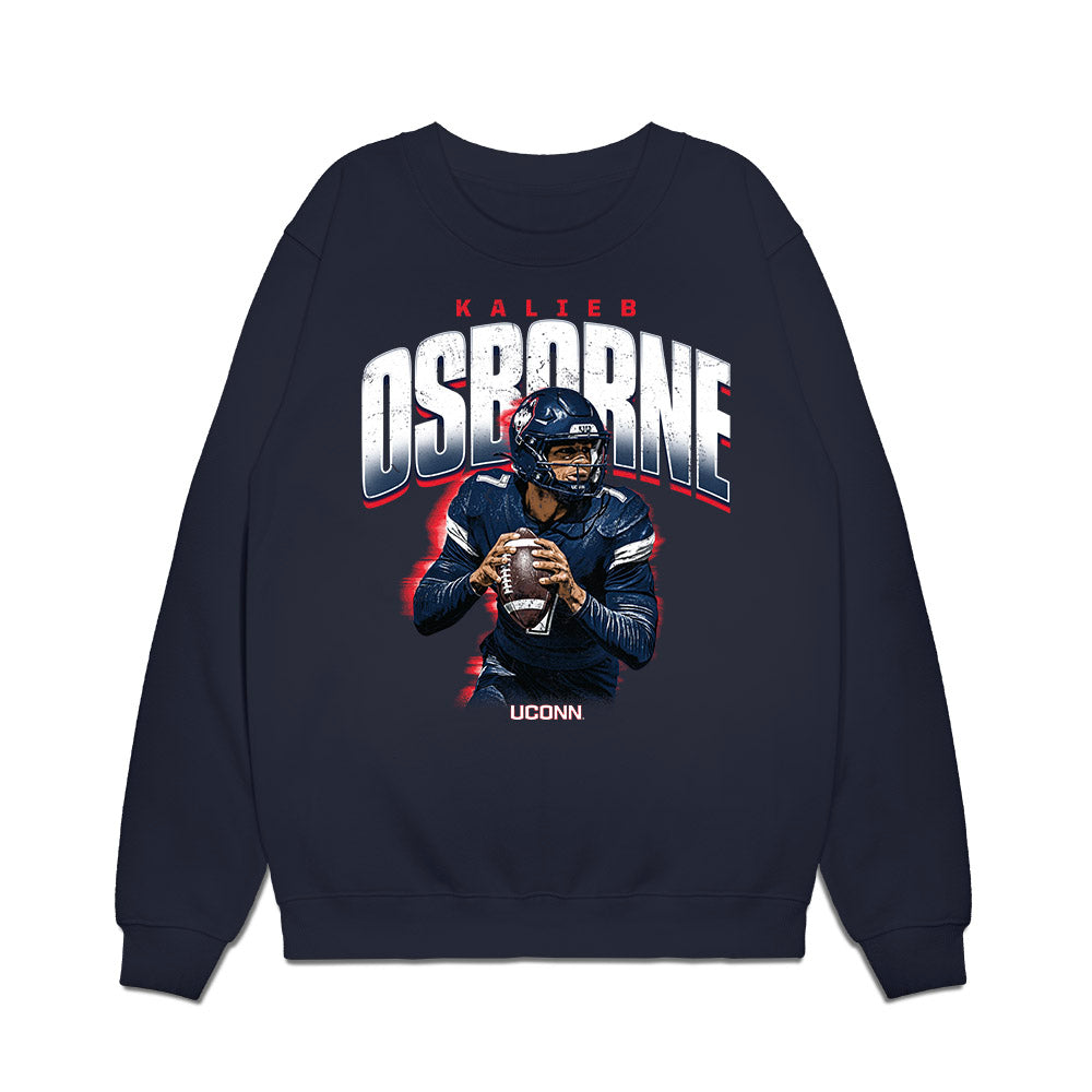 UConn - NCAA Football : Kalieb Osborne - Collage Premium Crewneck Sweatshirt-0