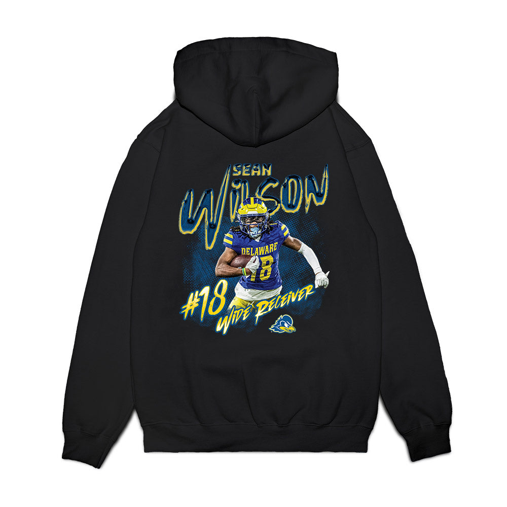Delaware - NCAA Football : Sean Wilson - Collage Premium Hooded Sweatshirt-1