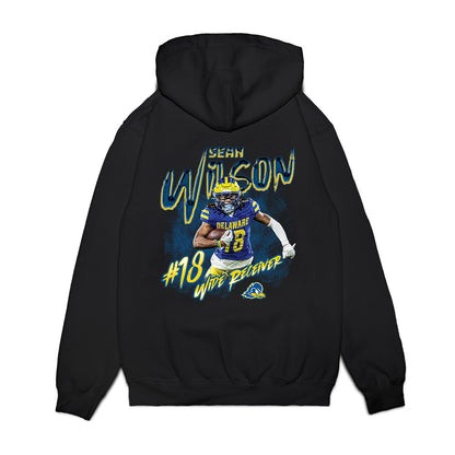 Delaware - NCAA Football : Sean Wilson - Collage Premium Hooded Sweatshirt-1