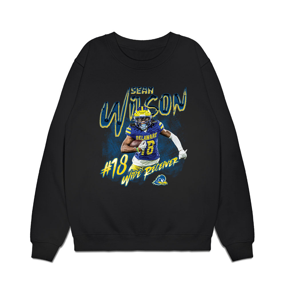 Delaware - NCAA Football : Sean Wilson - Collage Premium Crewneck Sweatshirt-0