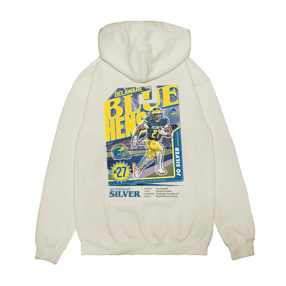 Delaware - NCAA Football : Jo Silver - Collage Premium Hooded Sweatshirt-1