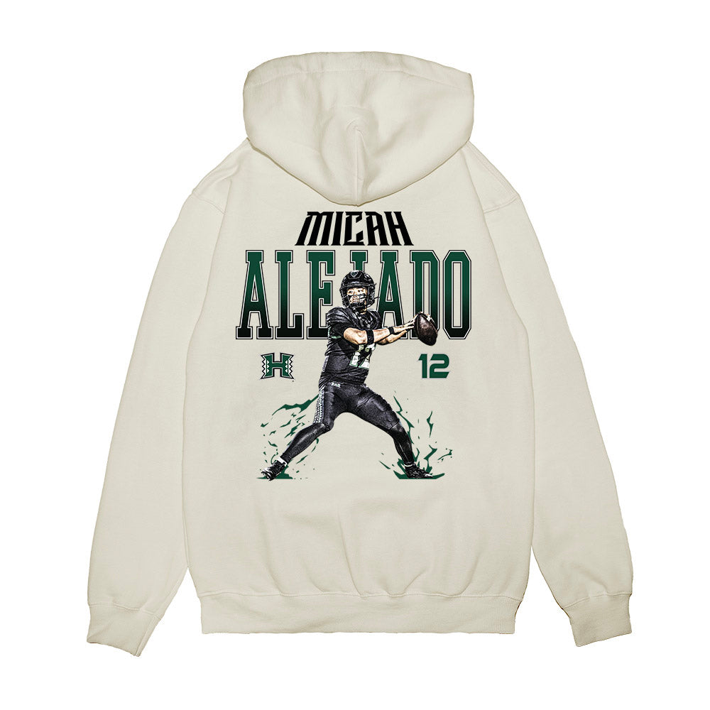 Hawaii - NCAA Football : Micah Alejado - Collage Premium Hooded Sweatshirt-1