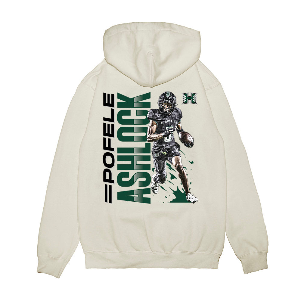 Hawaii - NCAA Football : Pofele Ashlock - Collage Premium Hooded Sweatshirt-1