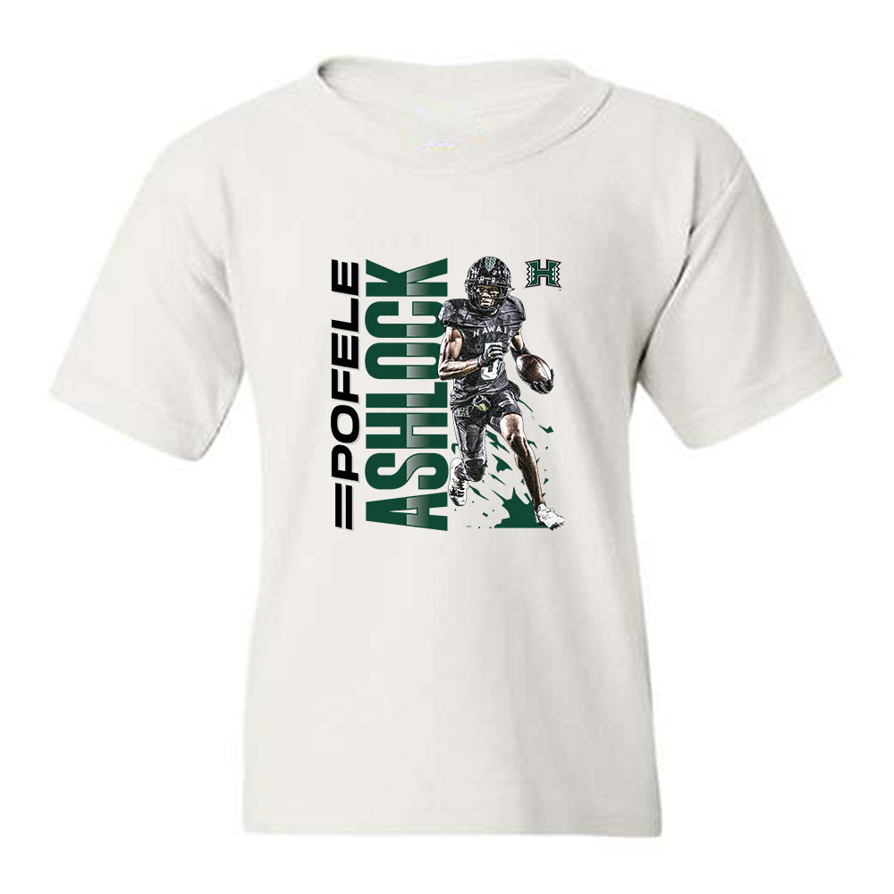 Hawaii - NCAA Football : Pofele Ashlock - Collage Youth T-Shirt-0