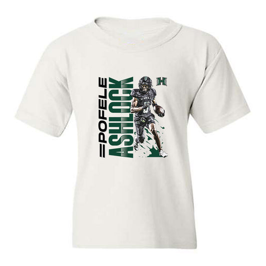 Hawaii - NCAA Football : Pofele Ashlock - Collage Youth T-Shirt-0