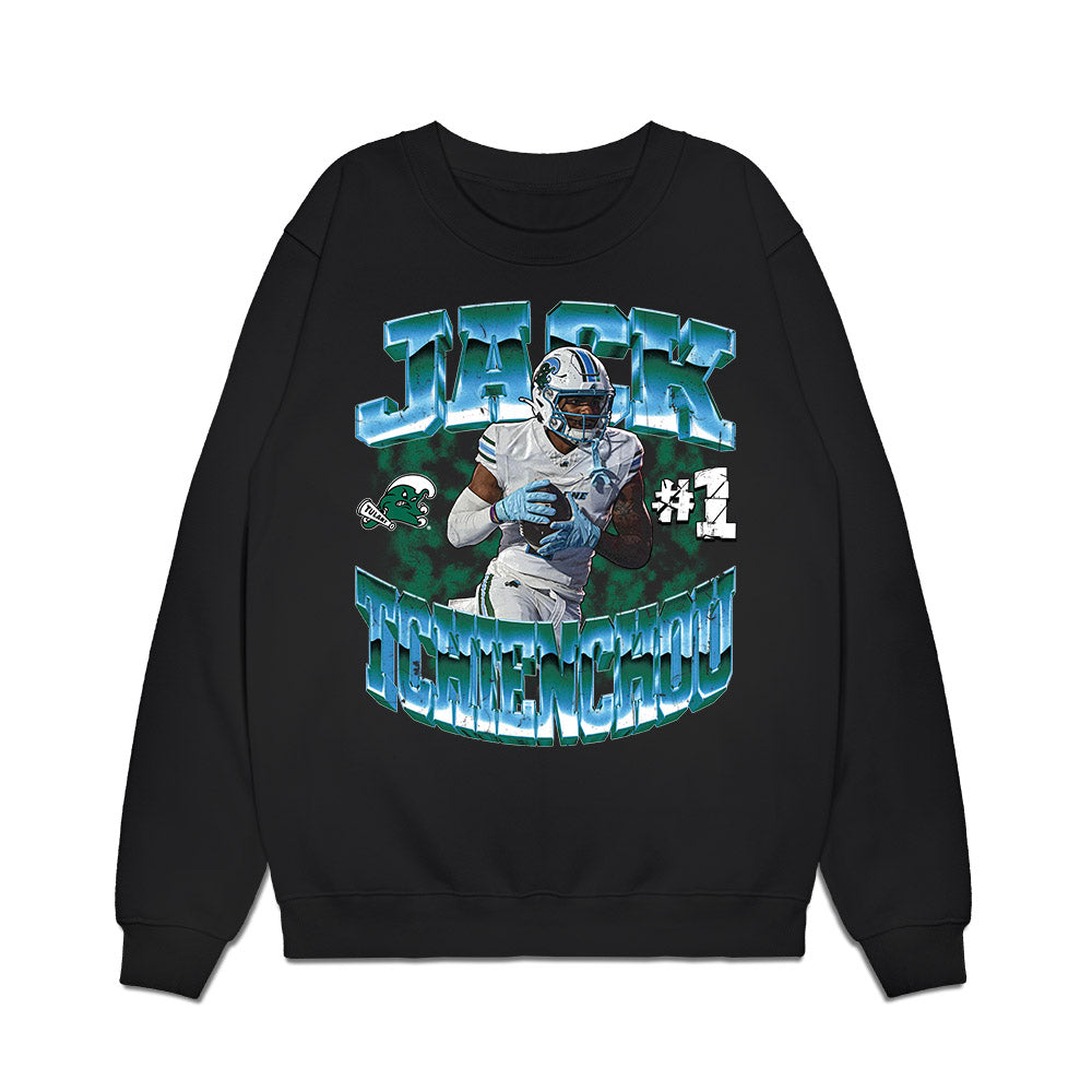 Tulane - NCAA Football : Jack Tchienchou - Collage Premium Crewneck Sweatshirt-0