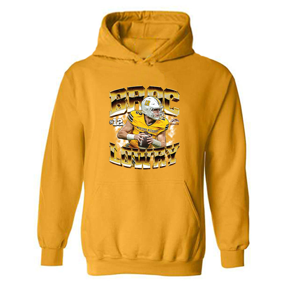 Western Michigan - NCAA Football : Broc Lowry - Collage Hooded Sweatshirt-0