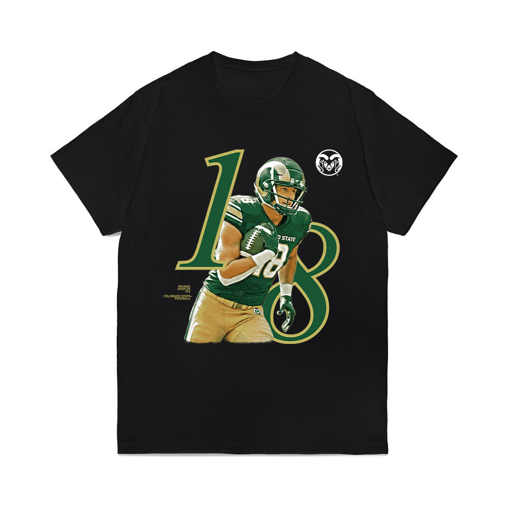 Colorado State - NCAA Football : Pearce Spurlin III - Breakthrough Series Comfort Colors T-Shirt-0