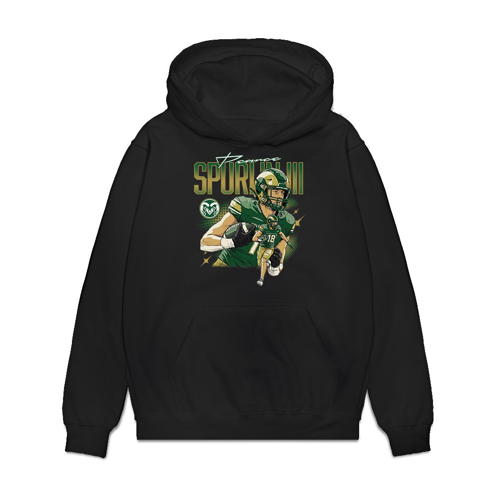 Colorado State - NCAA Football : Pearce Spurlin III - Collage Premium Hooded Sweatshirt-0