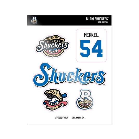 Biloxi Shuckers - MILB Baseball : Nick Merkel - Sticker Sheet-0
