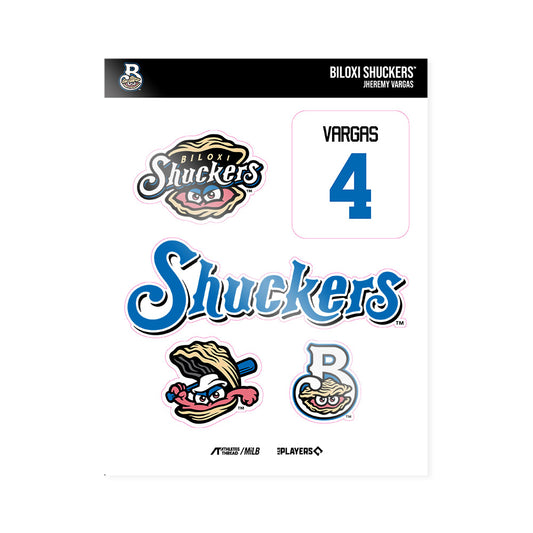 Biloxi Shuckers - MILB Baseball : Jheremy Vargas - Sticker Sheet-0