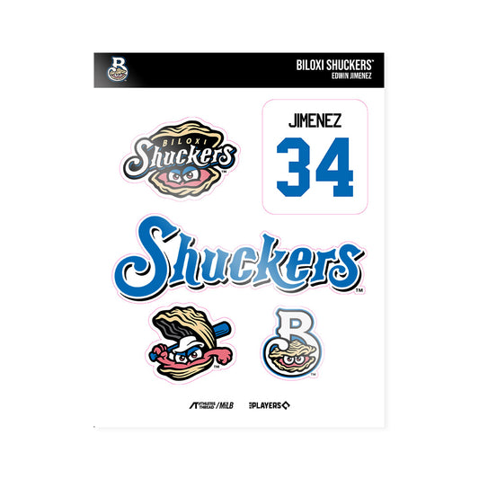 Biloxi Shuckers - MILB Baseball : Edwin Jimenez - Sticker Sheet-0