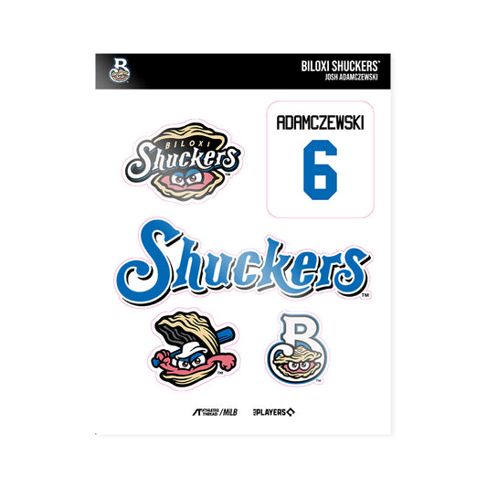 Biloxi Shuckers - MILB Baseball : Josh Adamczewski - Sticker Sheet-0