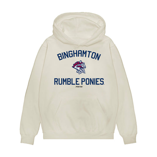 Binghamton Rumble Ponies - MILB Baseball : Chris Suero - Premium Hooded Sweatshirt-0
