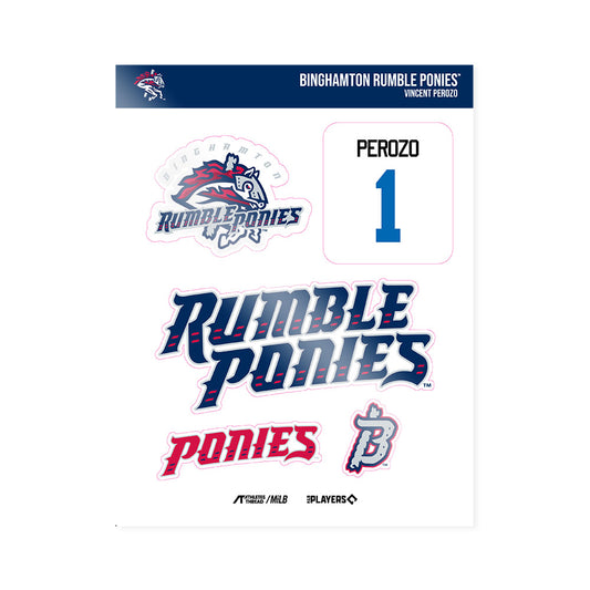 Binghamton Rumble Ponies - MILB Baseball : Vincent Perozo - Sticker Sheet-0
