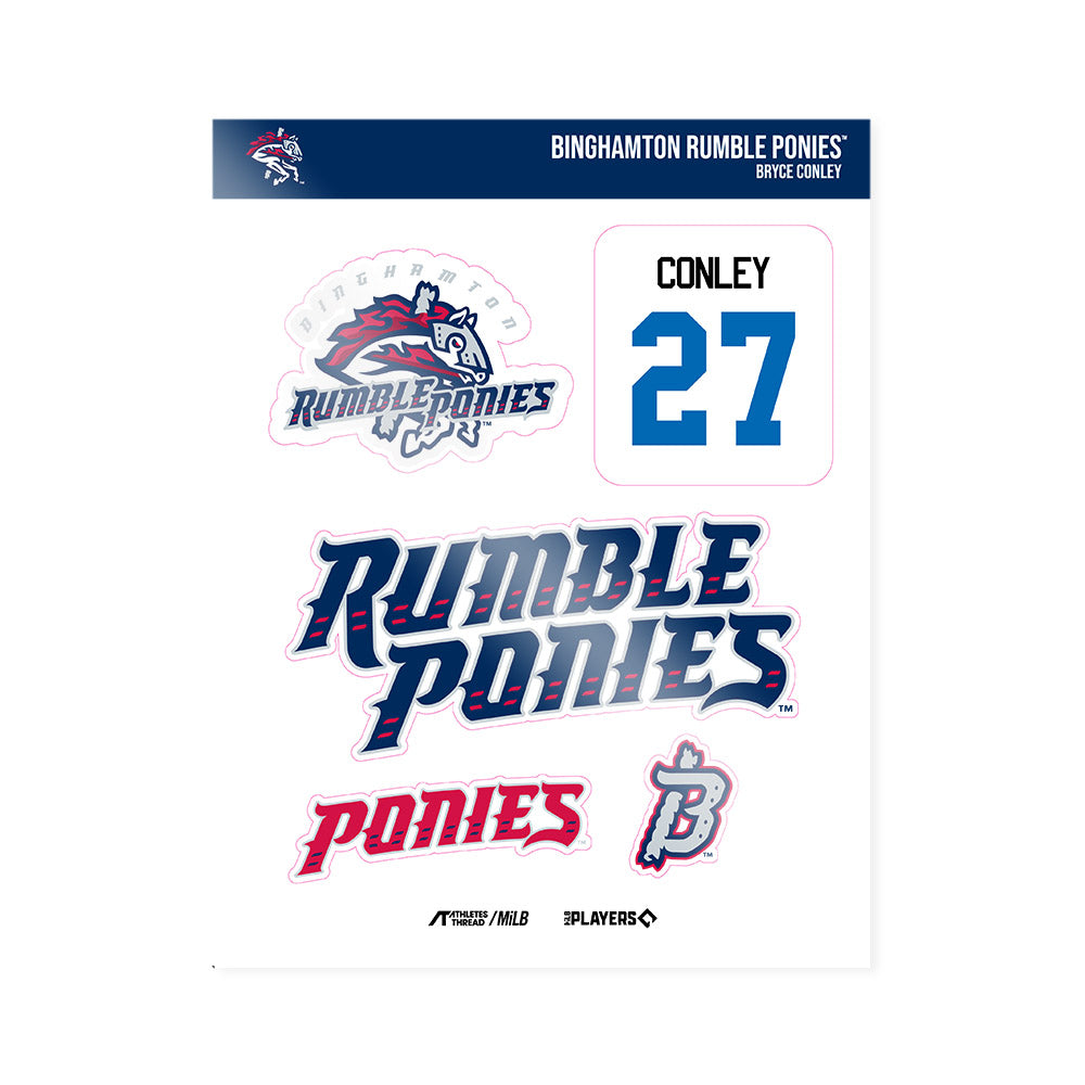 Binghamton Rumble Ponies - MILB Baseball : Bryce Conley - Sticker Sheet-0