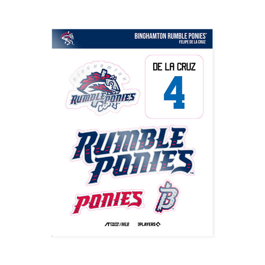 Binghamton Rumble Ponies - MILB Baseball : Felipe De La Cruz - Sticker Sheet-0