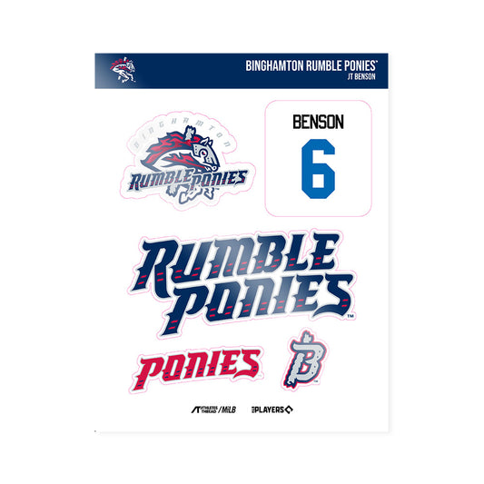 Binghamton Rumble Ponies - MILB Baseball : JT Benson - Sticker Sheet-0