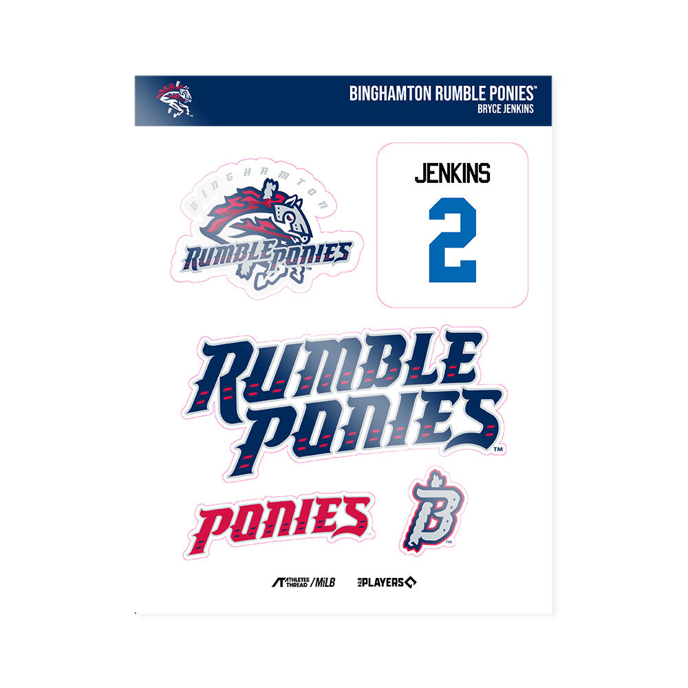 Binghamton Rumble Ponies - MILB Baseball : Bryce Jenkins - Sticker Sheet-0