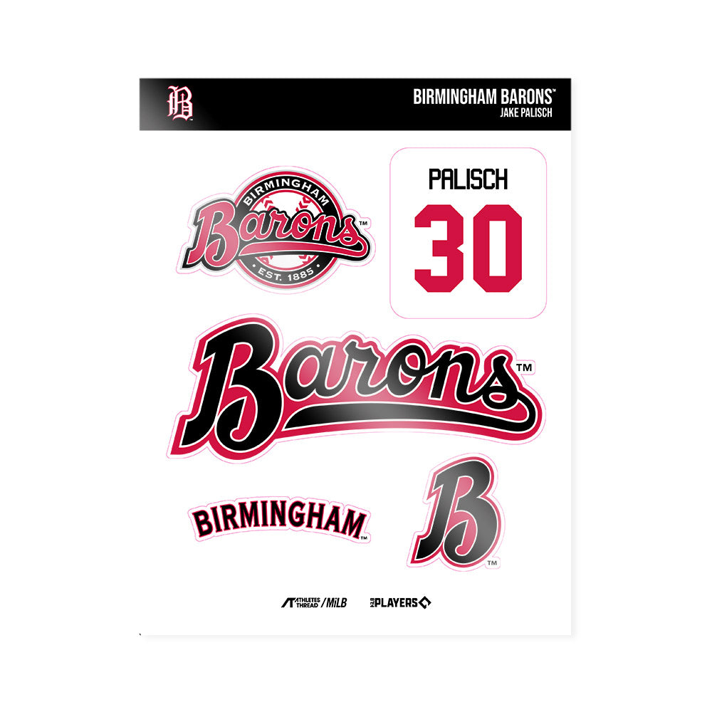 Birmingham Barons - MILB Baseball : Jake Palisch - Sticker Sheet-0