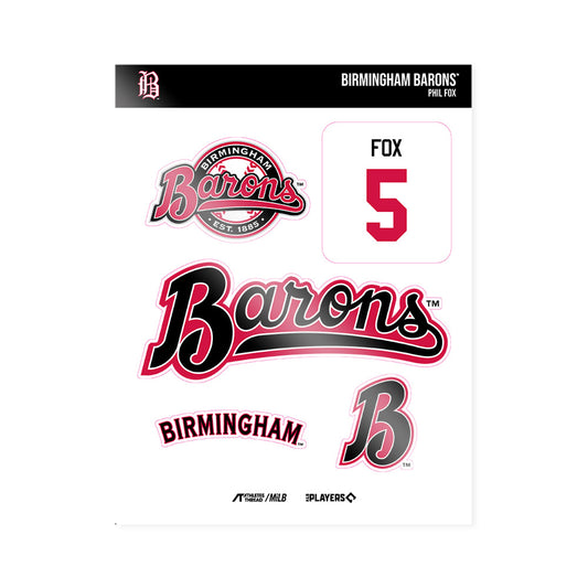 Birmingham Barons - MILB Baseball : Phil Fox - Sticker Sheet-0