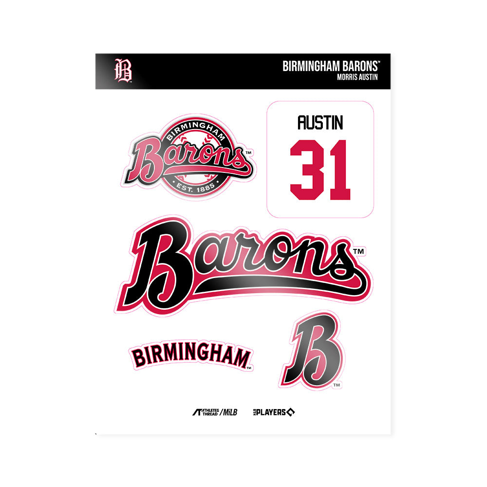 Birmingham Barons - MILB Baseball : Morris Austin - Sticker Sheet-0