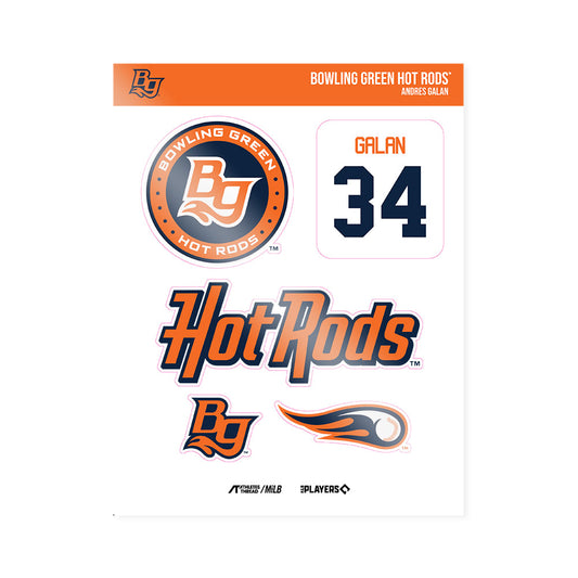 BG Hot Rods - MILB Baseball : Andres Galan - Sticker Sheet-0