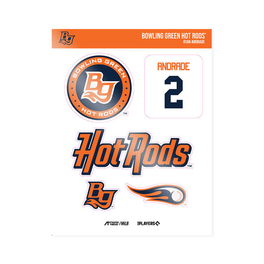 BG Hot Rods - MILB Baseball : Ryan Andrade - Sticker Sheet-0