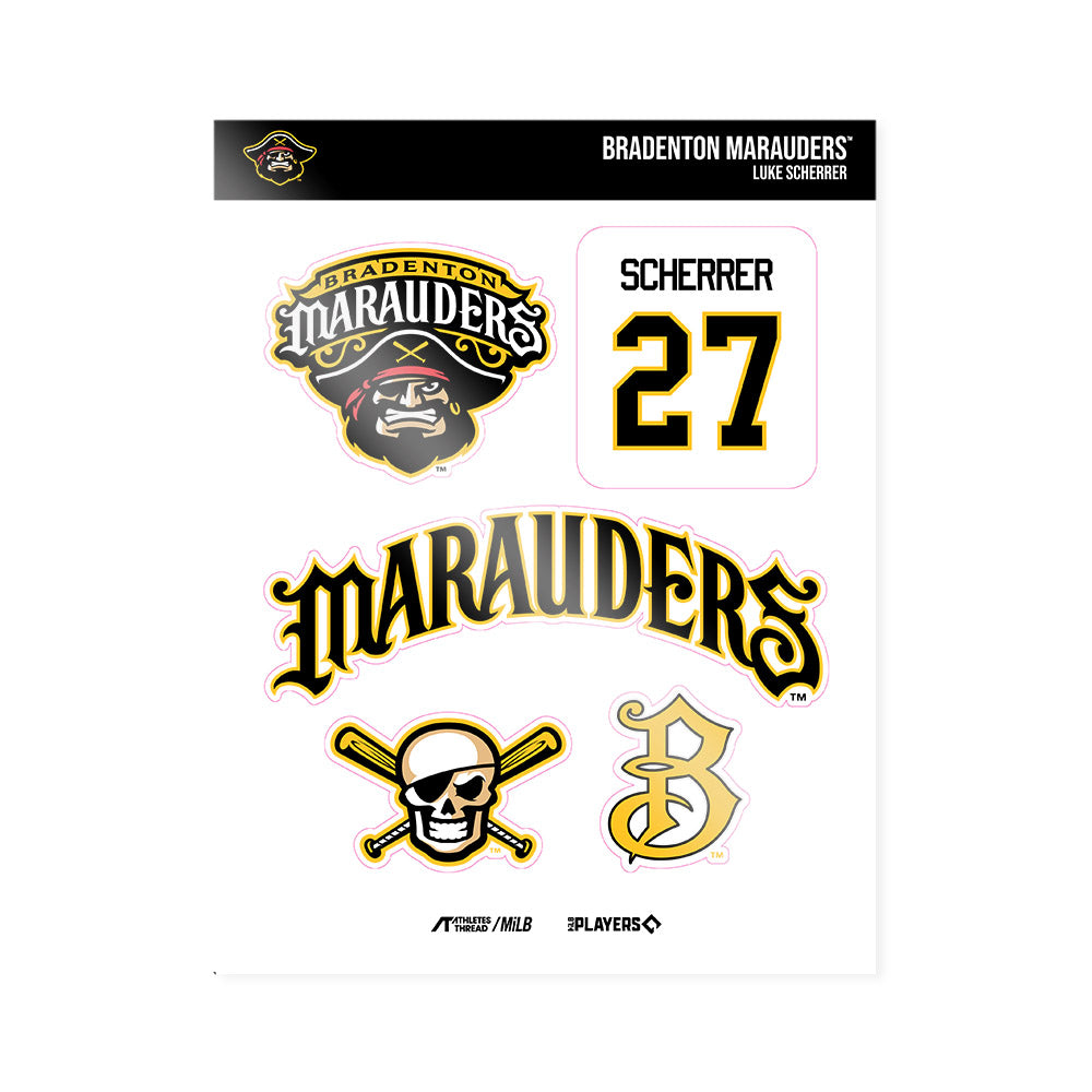 Bradenton Marauders - MILB Baseball : Luke Scherrer - Sticker Sheet-0