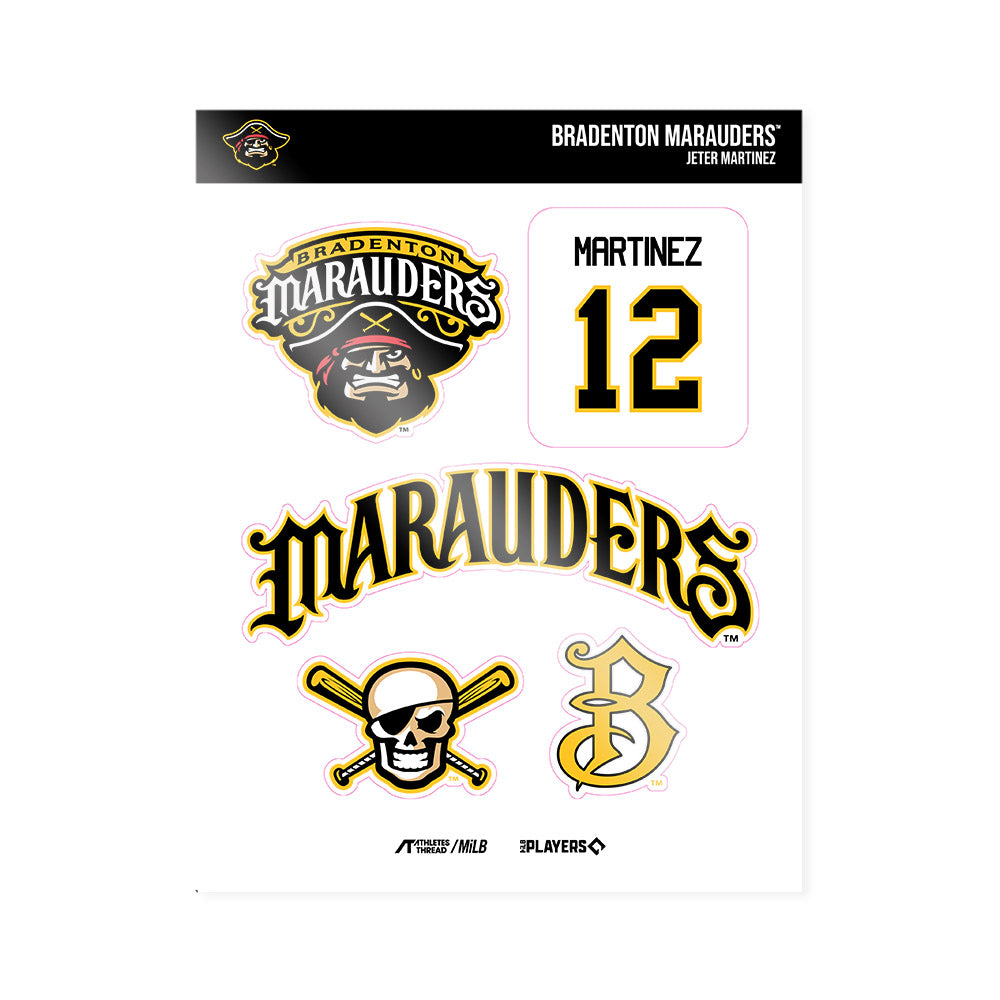 Bradenton Marauders - MILB Baseball : Jeter Martinez - Sticker Sheet-0