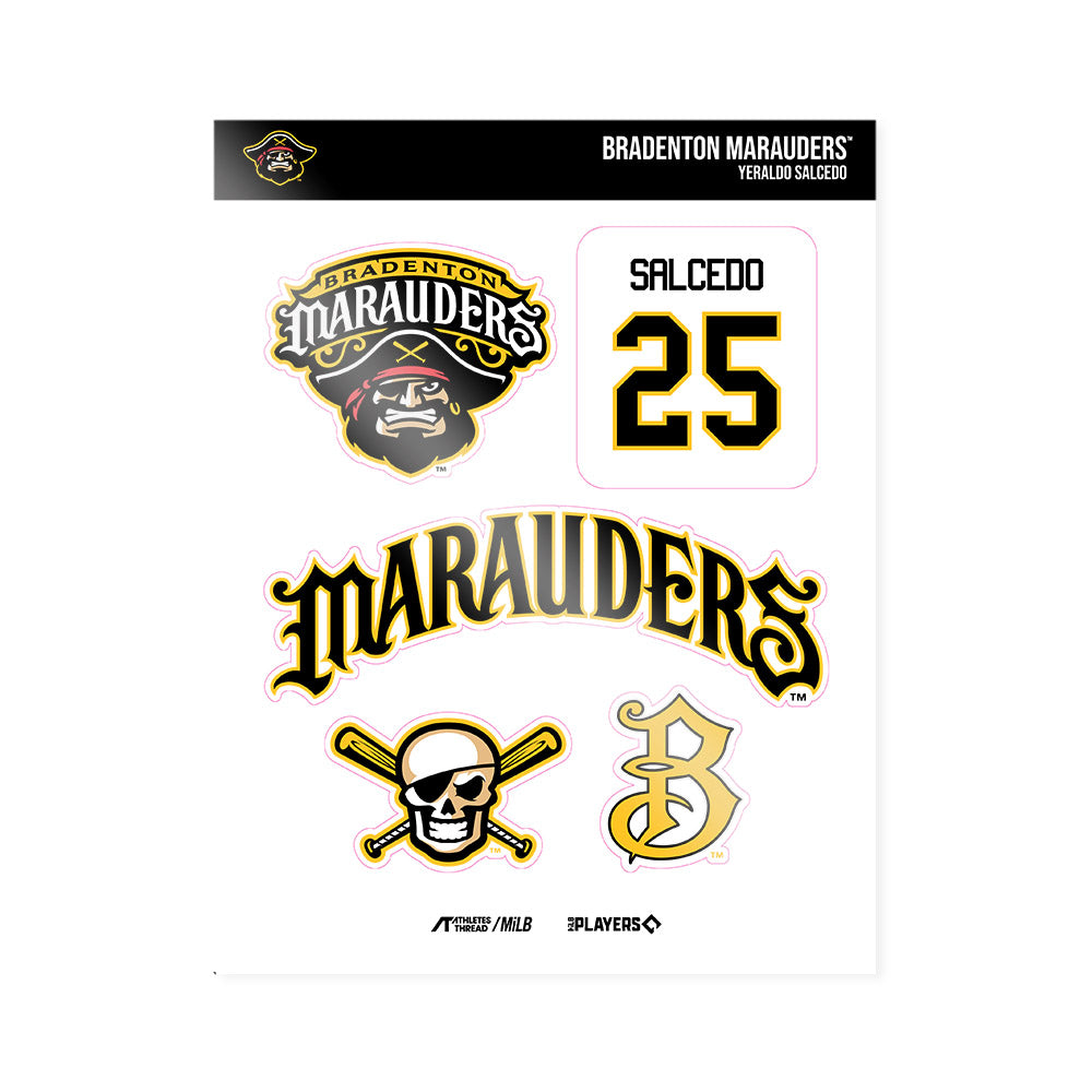 Bradenton Marauders - MILB Baseball : Yeraldo Salcedo - Sticker Sheet-0
