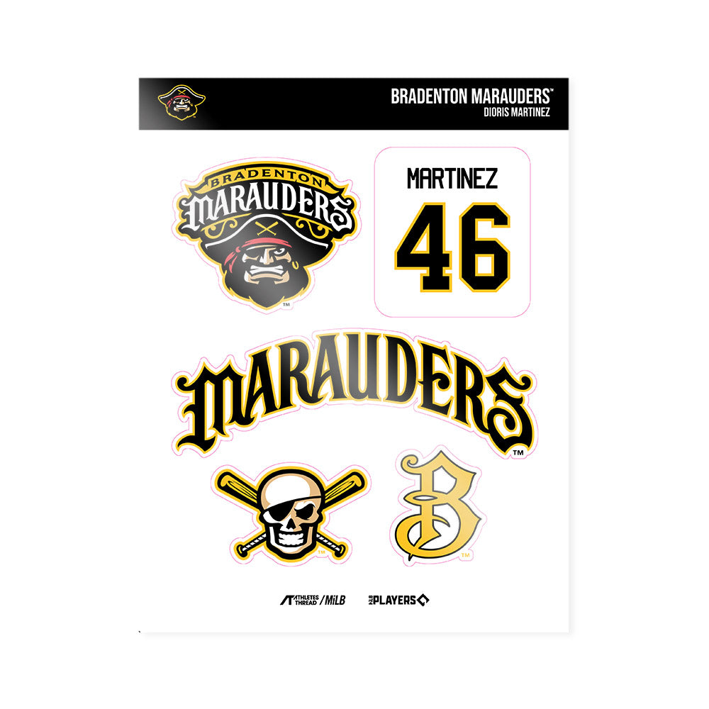 Bradenton Marauders - MILB Baseball : Dioris Martinez - Sticker Sheet-0