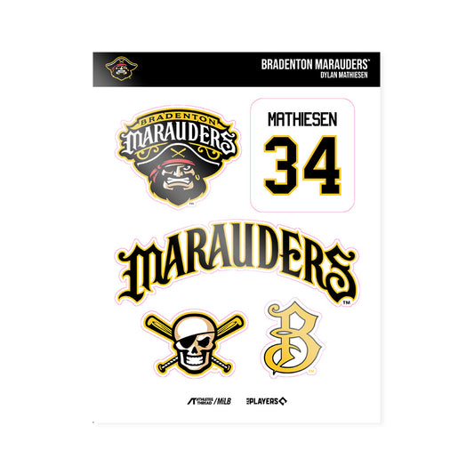 Bradenton Marauders - MILB Baseball : Dylan Mathiesen - Sticker Sheet-0