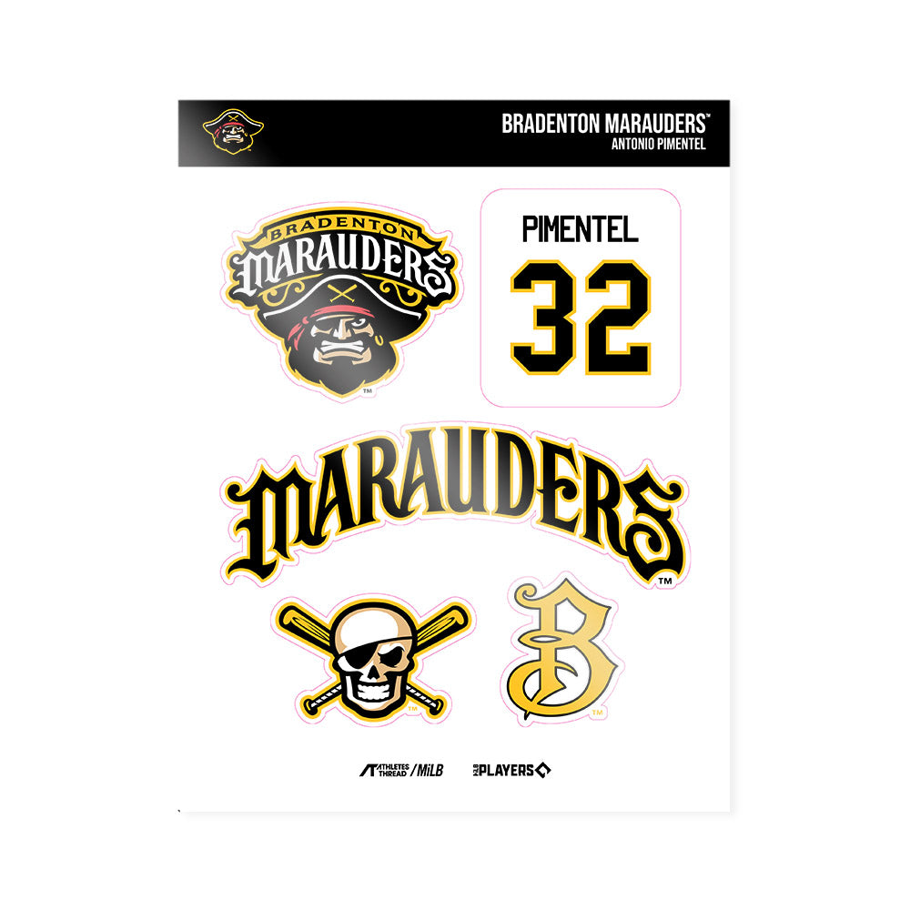 Bradenton Marauders - MILB Baseball : Antonio Pimentel - Sticker Sheet-0