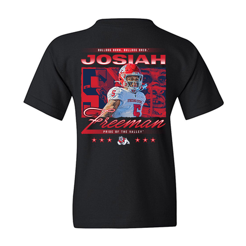 Fresno State - NCAA Football : Josiah Freeman - Collage Youth T-Shirt-1