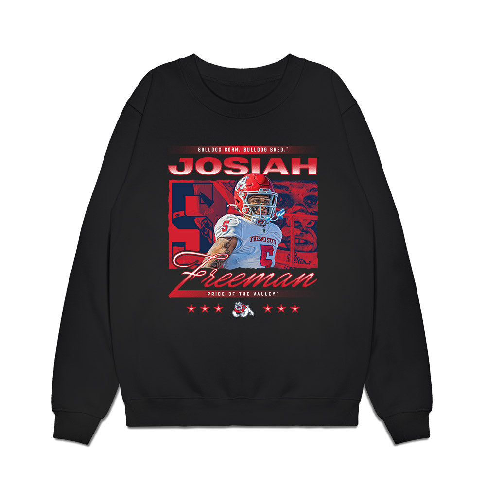Fresno State - NCAA Football : Josiah Freeman - Collage Premium Crewneck Sweatshirt-0