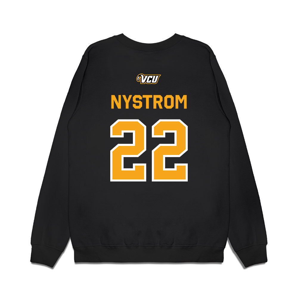 VCU - NCAA Baseball : Chase Nystrom - A10 Champion Classic Shersey Premium Crewneck Sweatshirt-1