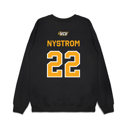 VCU - NCAA Baseball : Chase Nystrom - A10 Champion Classic Shersey Premium Crewneck Sweatshirt-1