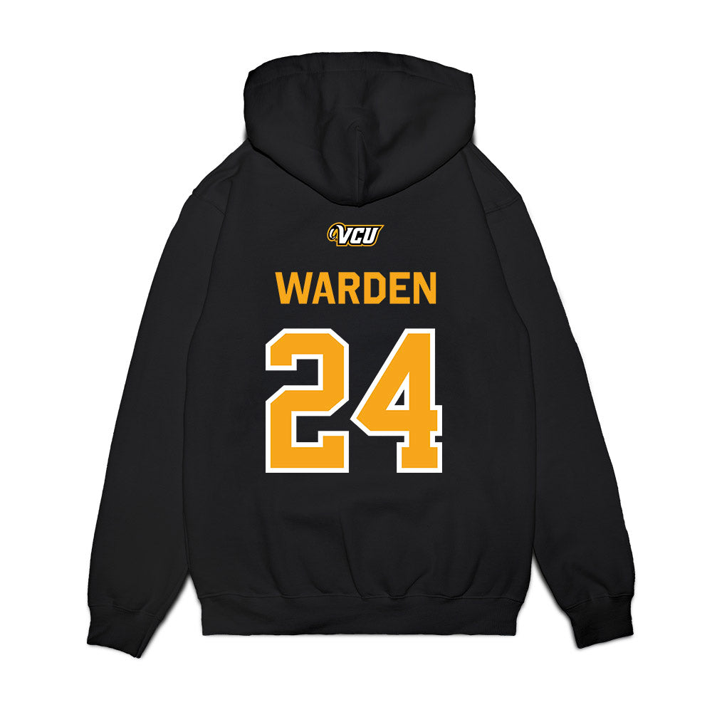VCU - NCAA Baseball : Alec Warden - A10 Champion Classic Shersey Premium Hooded Sweatshirt-1