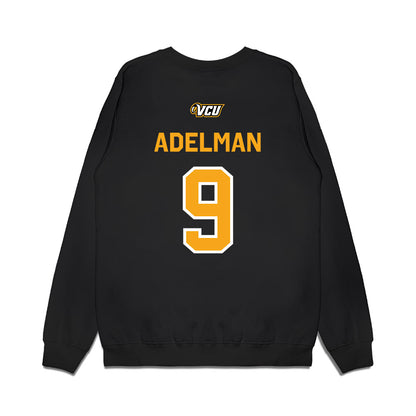 VCU - NCAA Baseball : Trent Adelman - A10 Champion Classic Shersey Premium Crewneck Sweatshirt-1