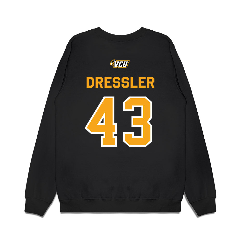 VCU - NCAA Baseball : Cade Dressler - A10 Champion Classic Shersey Premium Crewneck Sweatshirt-1