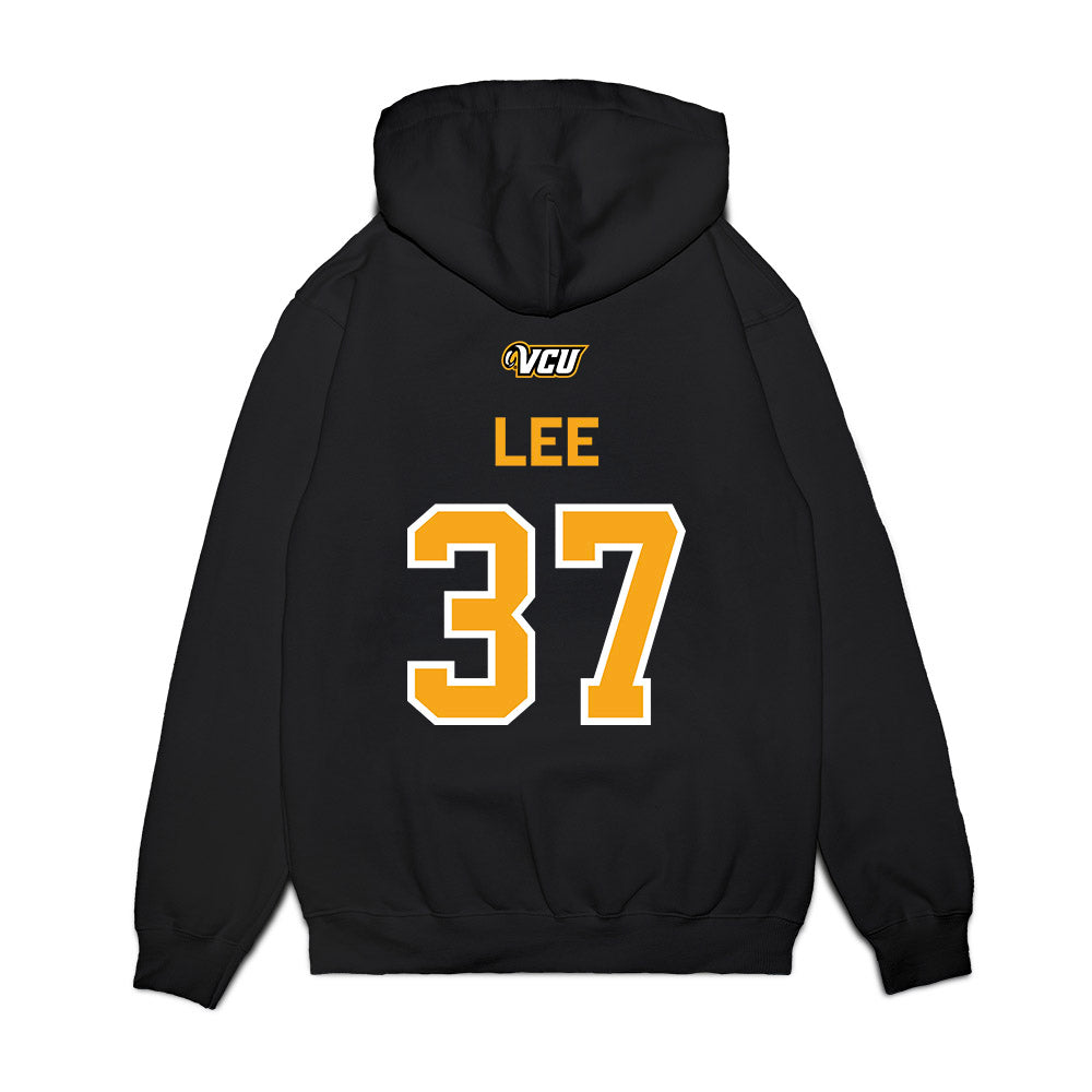 VCU - NCAA Baseball : Jacob Lee - A10 Champion Classic Shersey Premium Hooded Sweatshirt-1