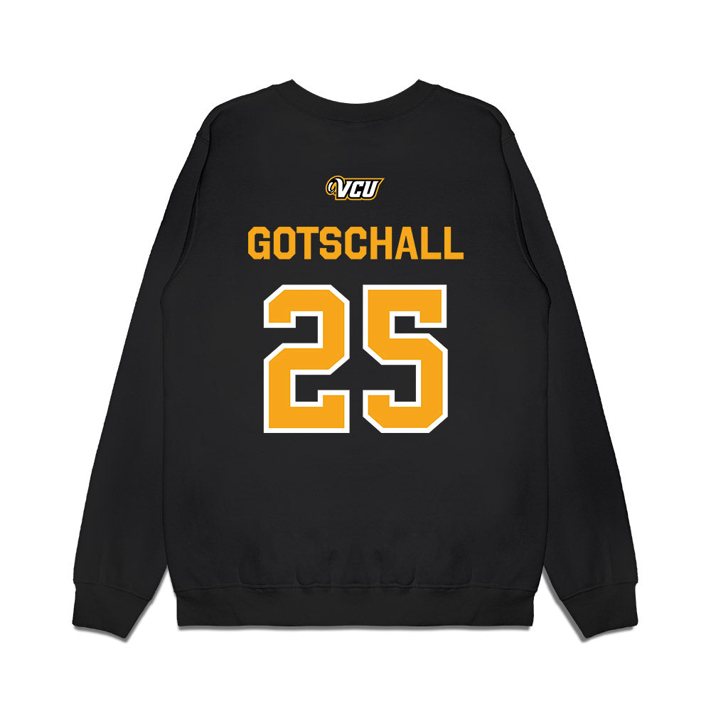VCU - NCAA Baseball : Hunter Gotschall - A10 Champion Classic Shersey Premium Crewneck Sweatshirt-1
