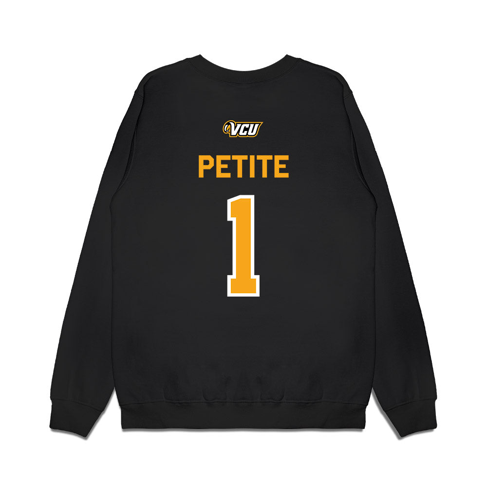 VCU - NCAA Baseball : Michael Petite - A10 Champion Classic Shersey Premium Crewneck Sweatshirt-1