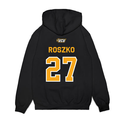 VCU - NCAA Baseball : Anthony Roszko - A10 Champion Classic Shersey Premium Hooded Sweatshirt-1