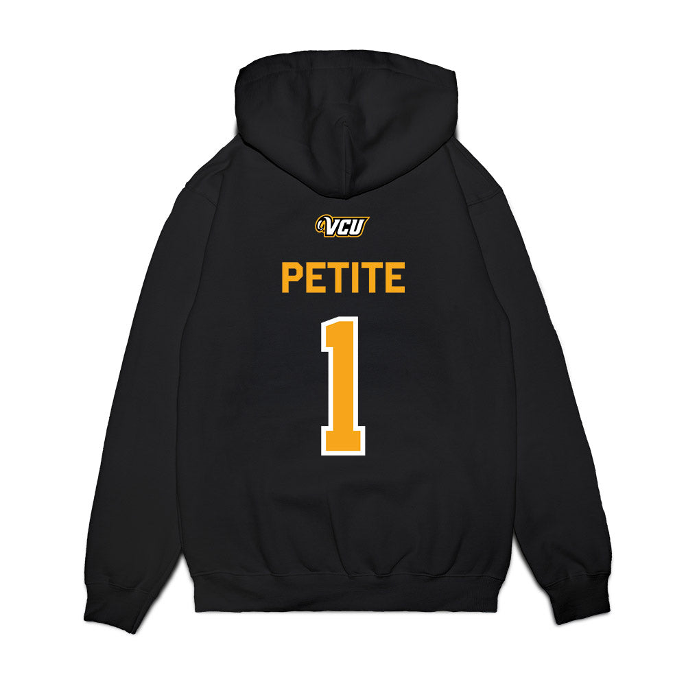 VCU - NCAA Baseball : Michael Petite - A10 Champion Classic Shersey Premium Hooded Sweatshirt-1