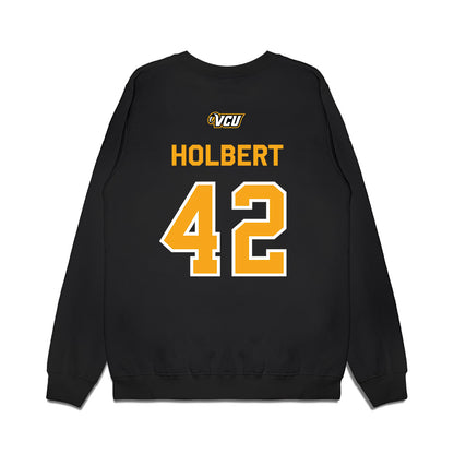 VCU - NCAA Baseball : Elias Holbert - A10 Champion Classic Shersey Premium Crewneck Sweatshirt-1