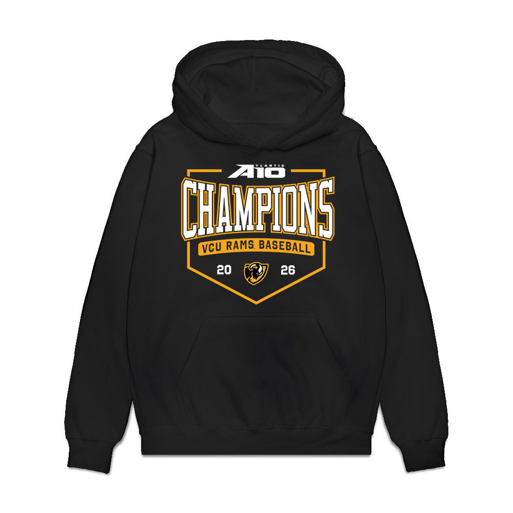 VCU - NCAA Baseball : Rex Smith - A10 Champion Classic Shersey Premium Hooded Sweatshirt-0