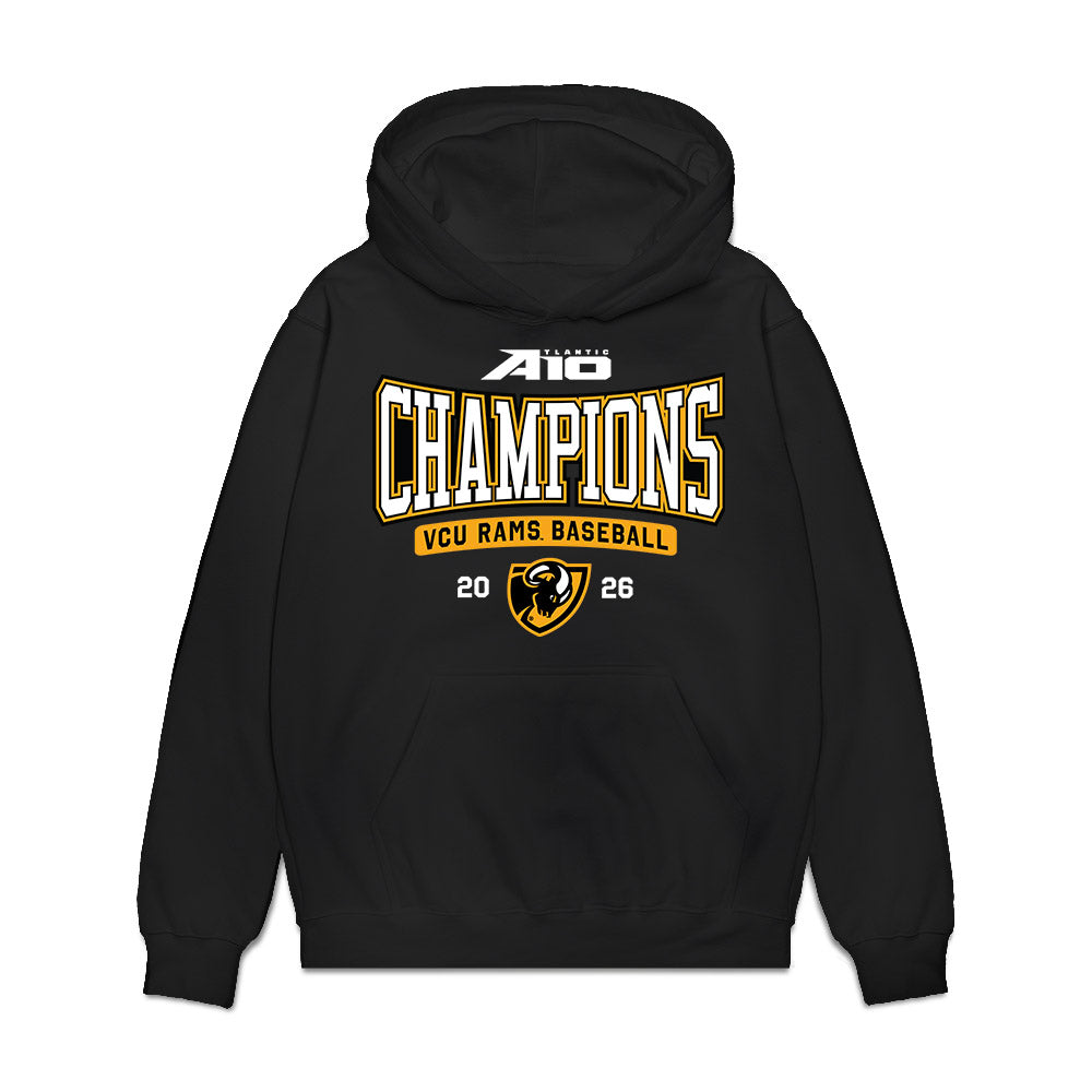 VCU - NCAA Baseball : A10 Champion Roster List Premium Hooded Sweatshirt-0